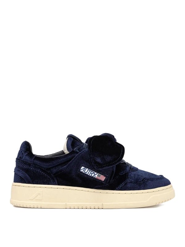 AUTRY: sneakers - Scneaker Medaglia Velluto Blu