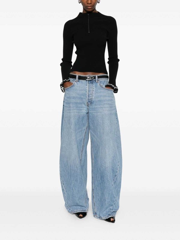 Black Knitted Sweater With Logo Detail shop online: ALEXANDER WANG