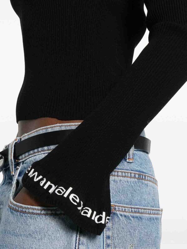 ALEXANDER WANG buy online Black Knitted Sweater With Logo Detail