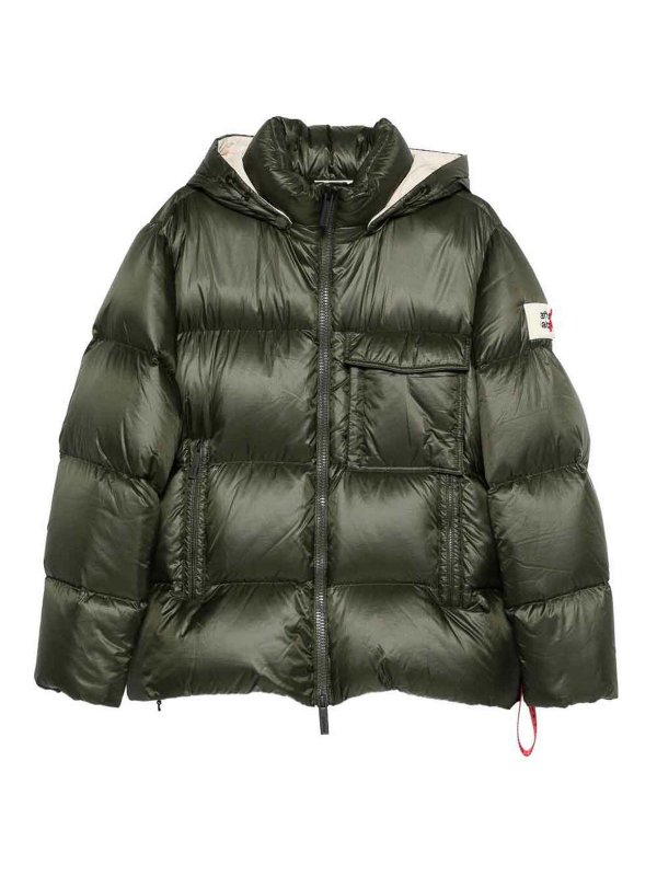 AFTER LABEL: padded jackets - Green Quilted Down Jacket
