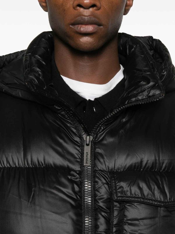 AFTER LABEL: padded jackets online - Black Short Down Jacket With Label