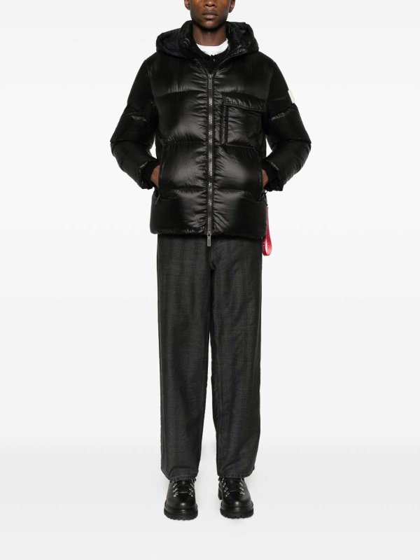 The Best Shops AFTER LABEL: padded jackets - Black Short Down Jacket With Label