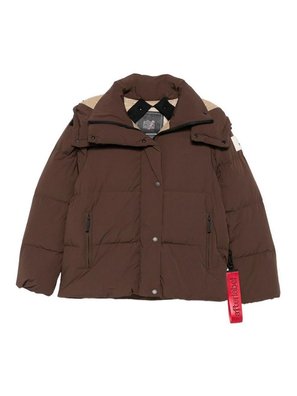 AFTER LABEL: padded jackets - Brown Quilted Down Jacket