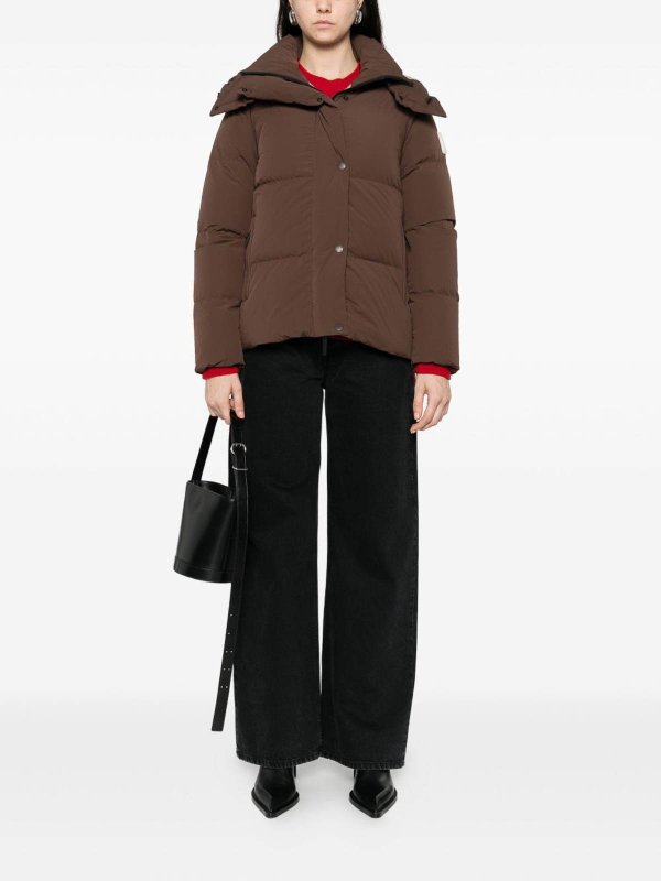 AFTER LABEL: padded jackets online - Brown Quilted Down Jacket