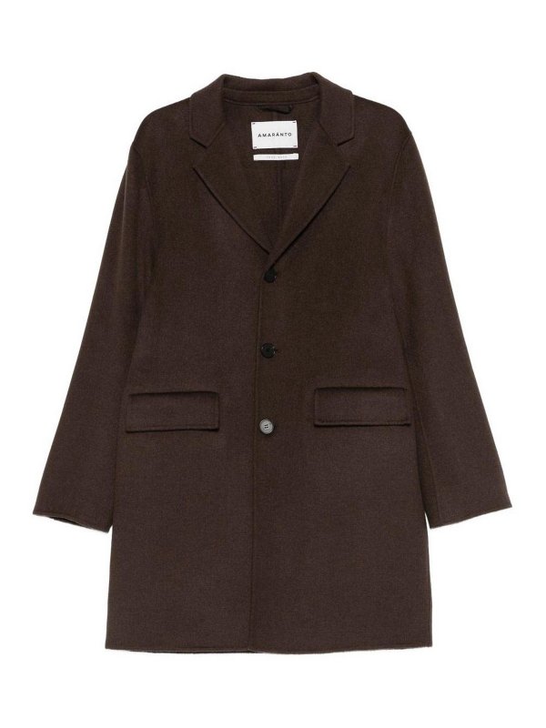 AMARANTO: cappotti lunghi - Cappotto Marrone Con Tasche