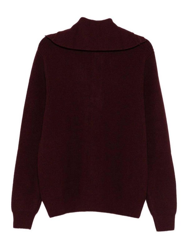 AMARANTO: crew necks online - Burgundy Sweater With Collar
