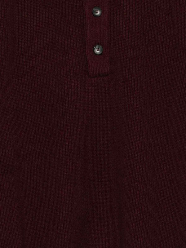 The Best Shops AMARANTO: crew necks - Burgundy Sweater With Collar