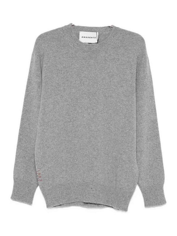 AMARANTO: crew necks - Grey Crew Neck Sweater