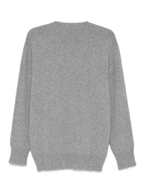 AMARANTO: crew necks online - Grey Crew Neck Sweater