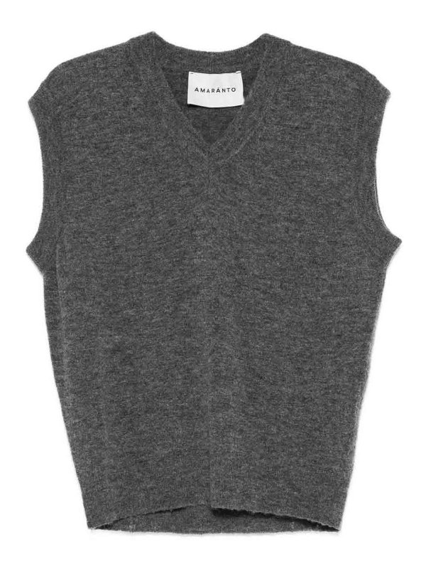 AMARANTO: crew necks - V-Neck Sleeveless Sweater