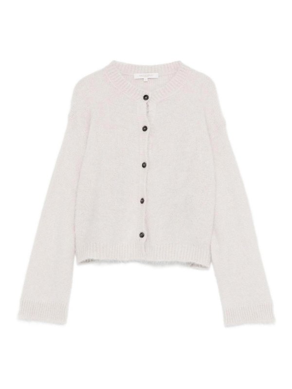 ANTONELLI FIRENZE: cardigans - White Long-Sleeve Cardigan