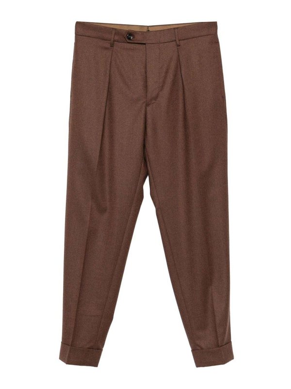 BERWICH: casual trousers - Brown Virgin Wool Trousers