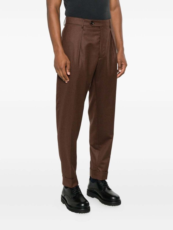 The Best Shops BERWICH: casual trousers - Brown Virgin Wool Trousers