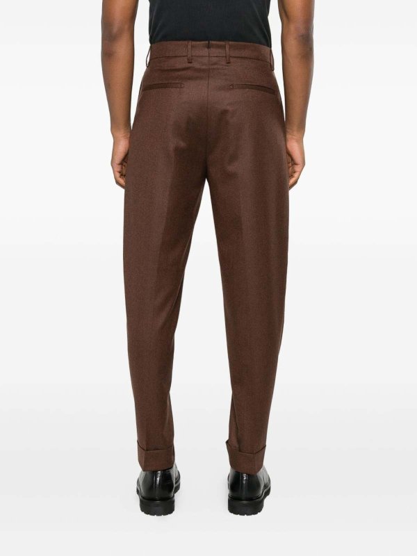 Brown Virgin Wool Trousers shop online: BERWICH