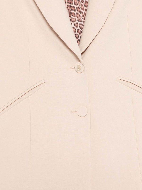 BLUGIRL: blazers online - Beige Blazer With Animal Print Lining