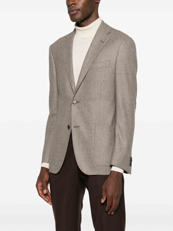 The Best Shops CORNELIANI: blazers - Light Brown Blazer With Pockets