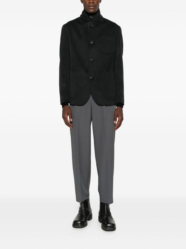 Blazer Grigio Scuro In Lana Vergine shop online: CORNELIANI