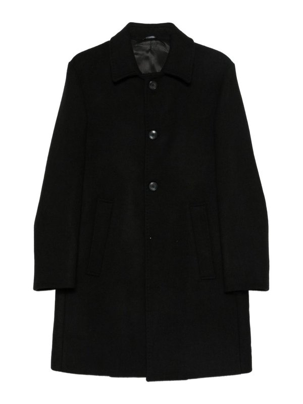 DANIELE ALESSANDRINI: Knielange Mäntel - Knielanger Mantel - Schwarz