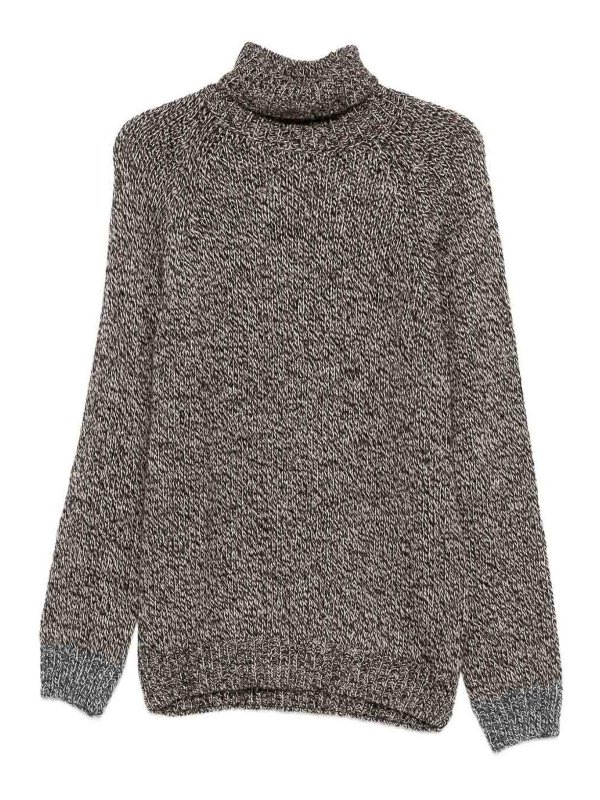 DANIELE ALESSANDRINI: Turtlenecks & Polo necks - Brown Turtleneck Sweater