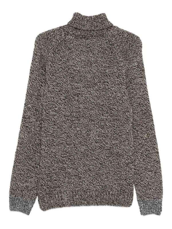 DANIELE ALESSANDRINI: Turtlenecks & Polo necks online - Brown Turtleneck Sweater