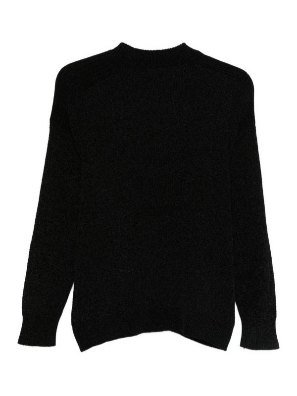 The Best Shops DANIELE ALESSANDRINI: Suéteres con cuello pico - Suéter Cuello Redondo - Negro
