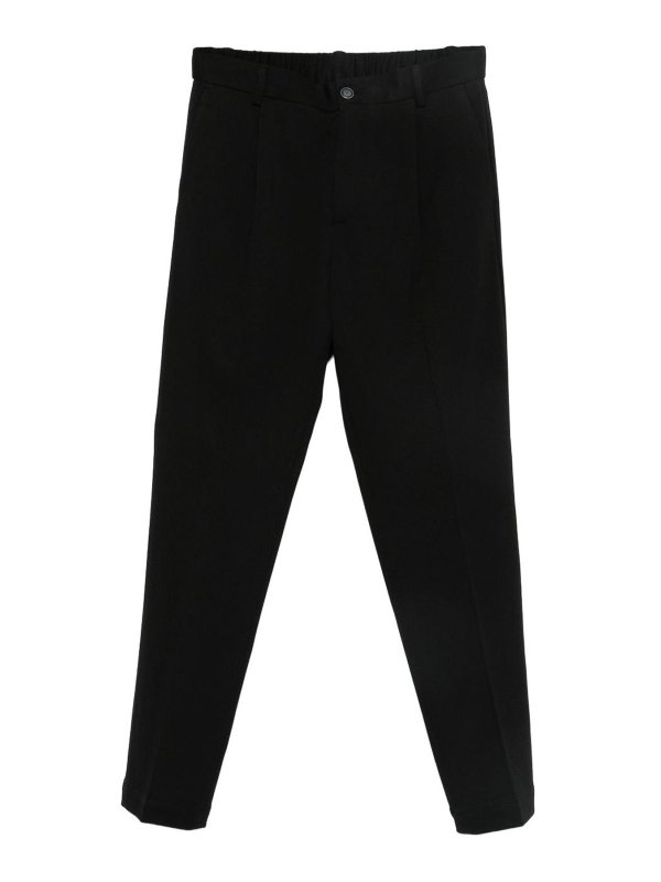 DANIELE ALESSANDRINI: Tailored & Formal trousers - Black Casual Dress Trousers