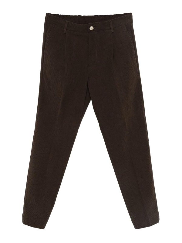 DANIELE ALESSANDRINI: Tailored & Formal trousers - Brown Casual Dress Trousers