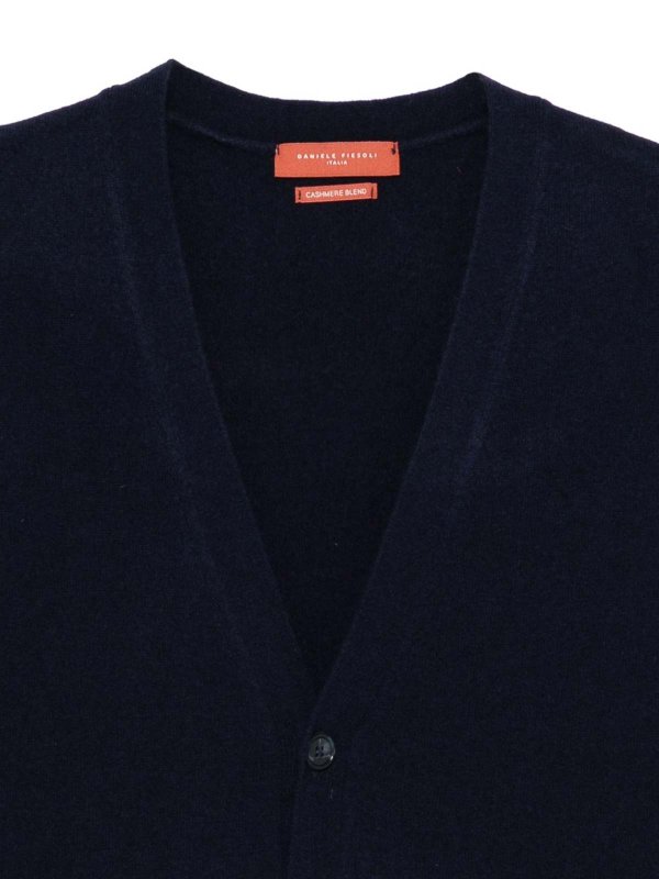 DANIELE FIESOLI: maglieria gilet online - Gilet blu con scollo a V