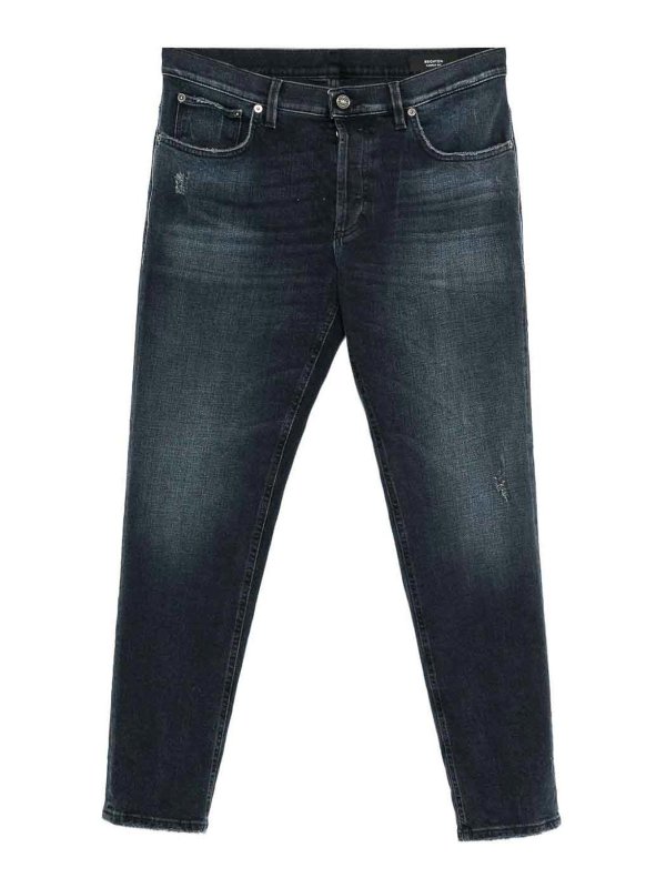 DONDUP: straight leg jeans - Dark Blue Jeans