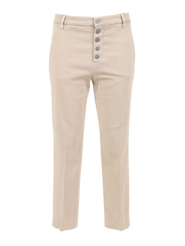 DONDUP: pantaloni casual - Pantaloni Beige In Cotone