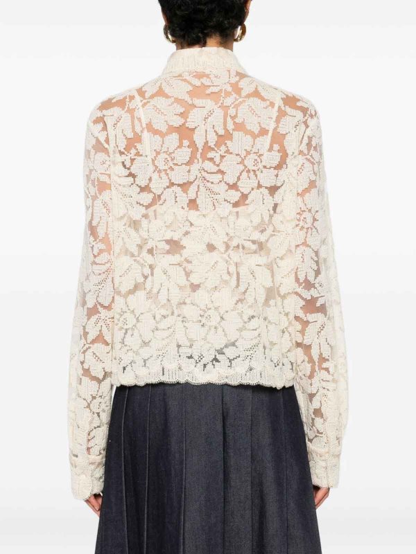 The Best Shops ERMANNO SCERVINO: shirts - Ecru Long-Sleeve Shirt