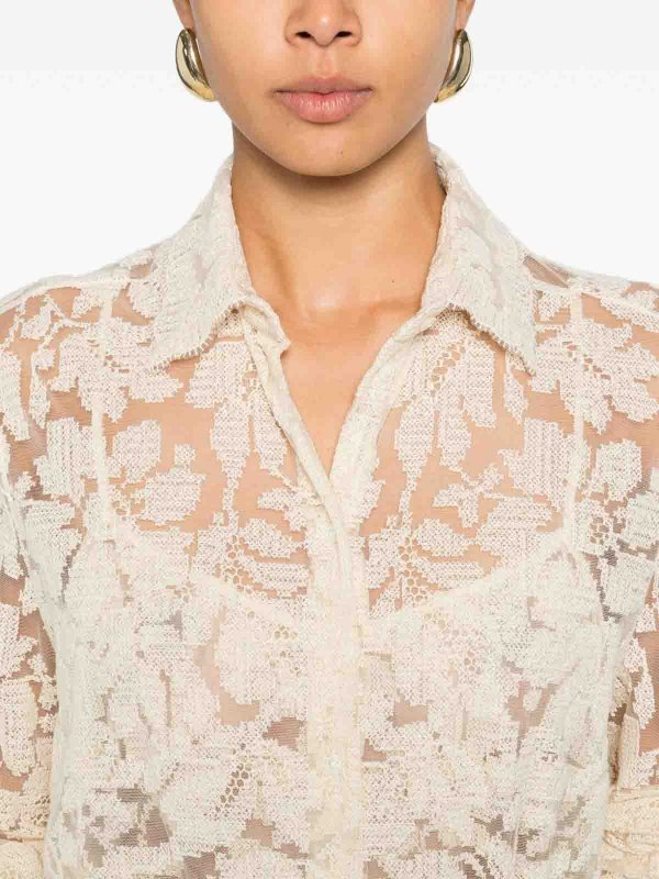 Ecru Long-Sleeve Shirt shop online: ERMANNO SCERVINO