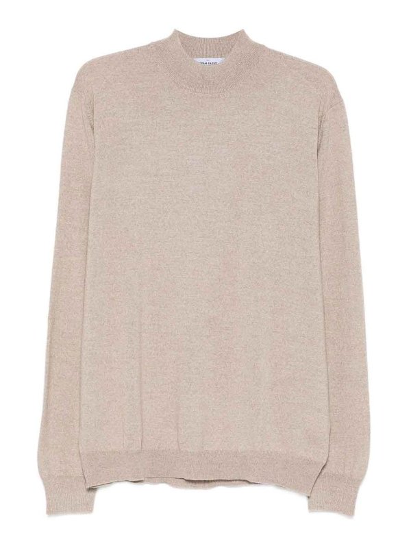GRAN SASSO: crew necks - Half Neck Sweater In Beige Virgin Wool