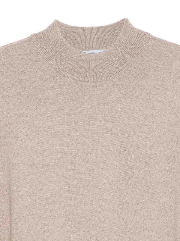 The Best Shops GRAN SASSO: crew necks - Half Neck Sweater In Beige Virgin Wool