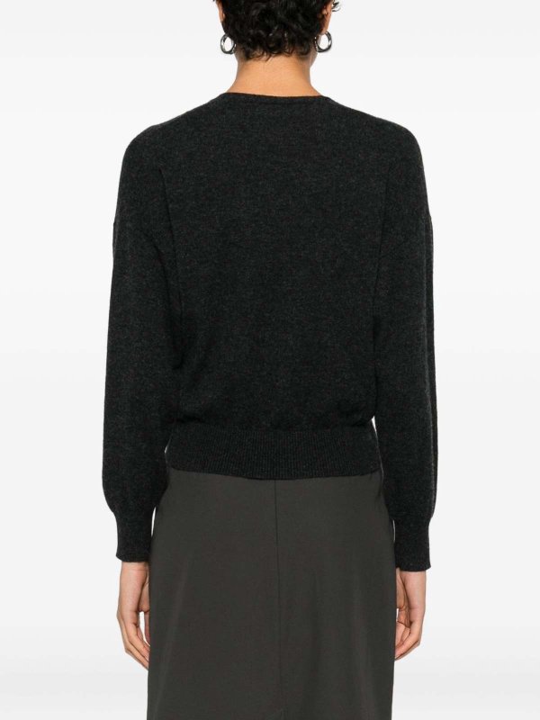 The Best Shops IVORY PARIS: v necks - Dark Grey V-Neck Sweater