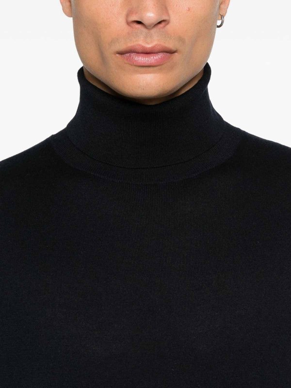 Blue High Neck Knitwear shop online: Kangra Cashmere