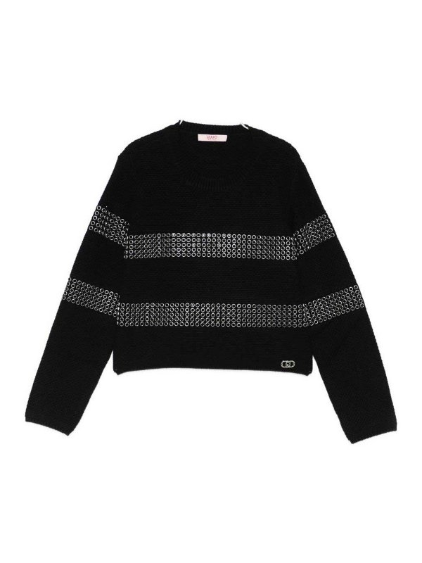 Liu Jo: maglia collo rotondo - Maglieria nera girocollo