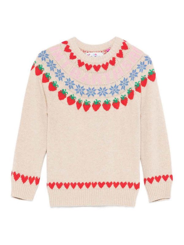 MC2 SAINT BARTH: Strickpullover mit Rundhalsausschnitt - Rundhalspullover - Beige