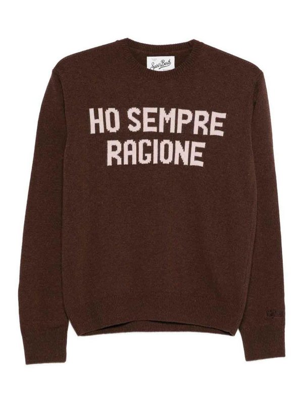 MC2 SAINT BARTH: crew necks - Brown Crew Neck Sweater