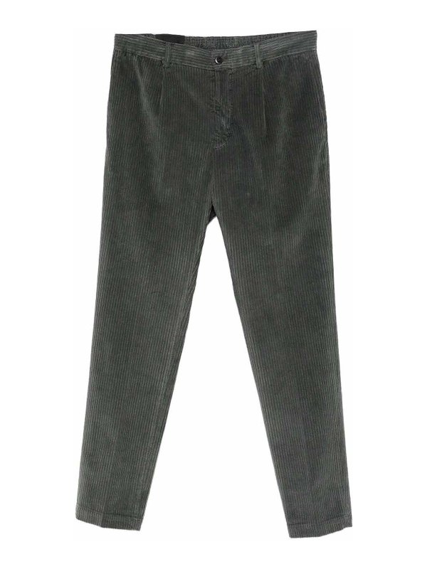 MICHAEL COAL: casual trousers - Grey Corduroy Trousers