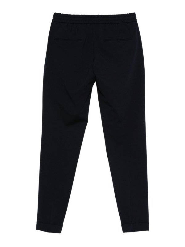 MICHAEL COAL: pantaloni casual - Pantaloni con coulisse blu scuro