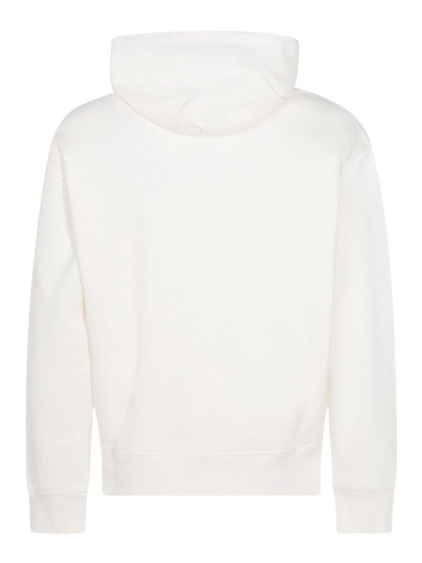 MONCLER: Sweatshirts & Sweaters online - Hoodie With Logo Detail In White Cotton