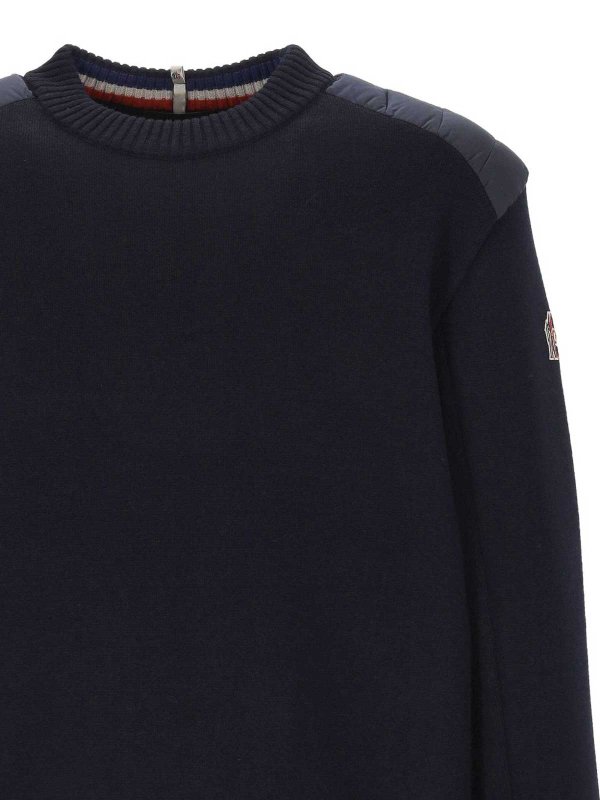 The Best Shops MONCLER: crew necks - Navy Blue Crew Neck Sweater