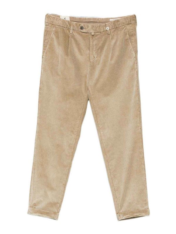 Myths: casual trousers - Beige Velvet Trousers