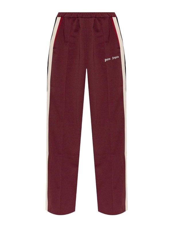 Palm Angels: pantaloni sport - Pantaloni sportivi rosso bordeaux