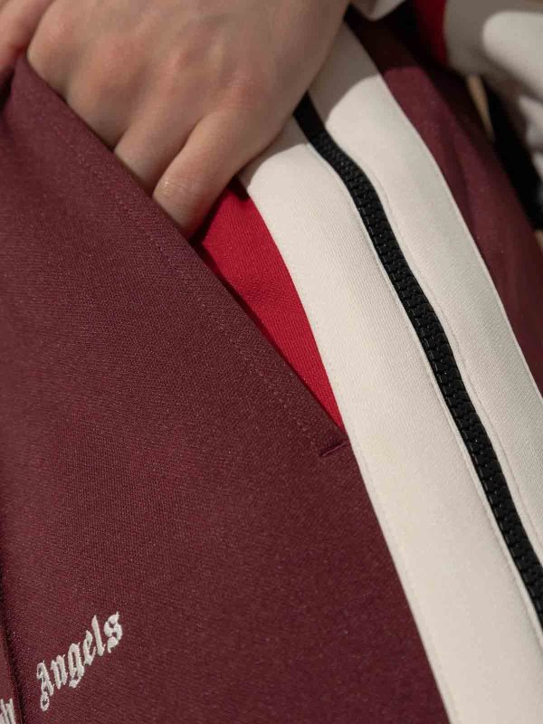 Pantaloni sportivi rosso bordeaux shop online: Palm Angels