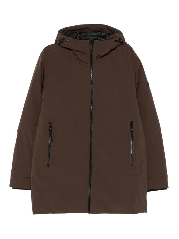 PEUTEREY: parka - Parka con cappuccio marrone
