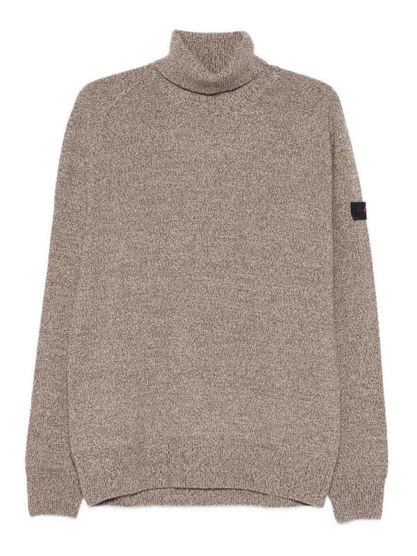 PEUTEREY: crew necks - Light Brown Turtleneck Sweater