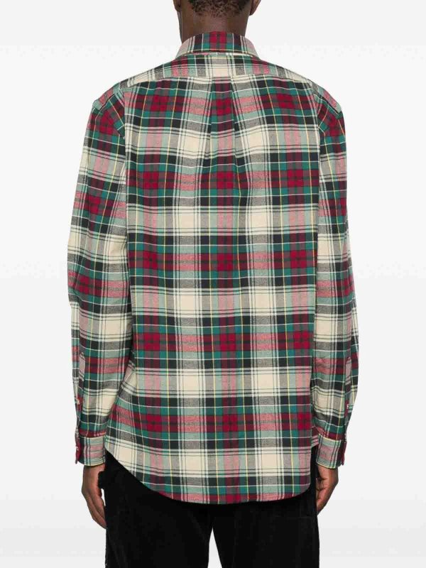 Plaid Cotton Shirt In Red Green And Beige shop online: POLO RALPH LAUREN