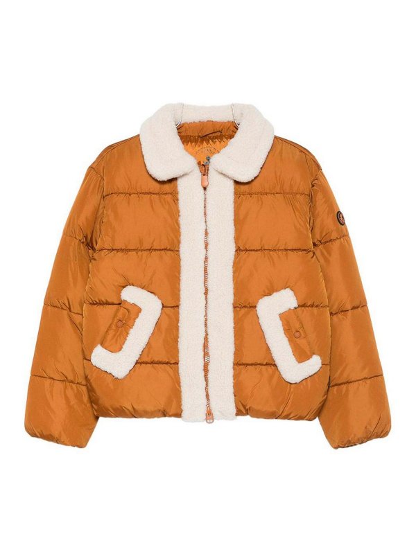 Save The Duck: giacche imbottite - Piumino Marrone Con Pelliccia